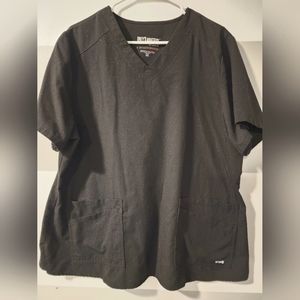Greys Anatomy Womens 2XL scrub top Black XXL